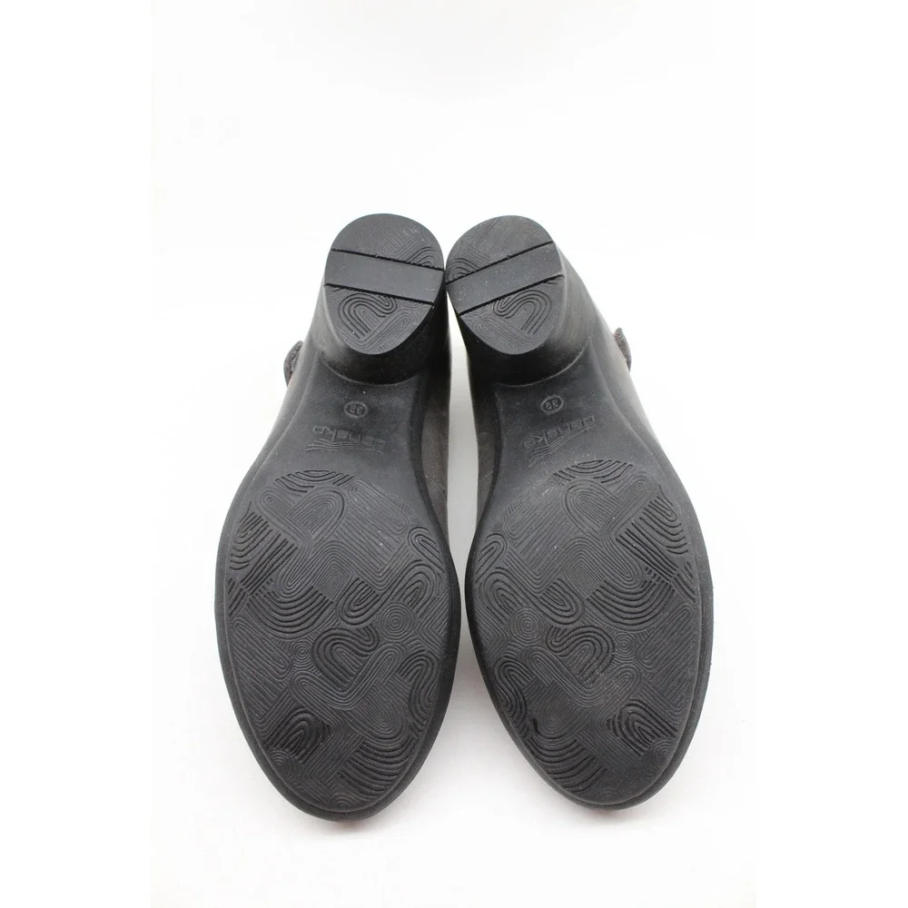 Dansko Roxanne Womens Size 39 Grey Leather Mary Jane Block Heel Pumps
